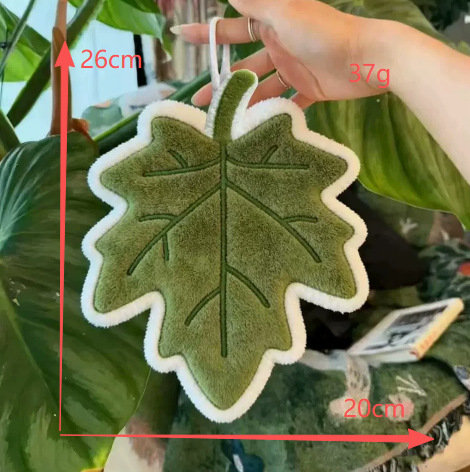 Maple Leaf Hand Towel — Coral Fleece Hanging Kitchen Towel